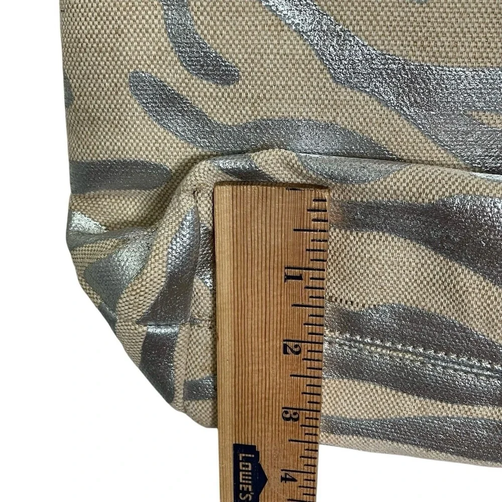 Kate Landry Silver Zebra Print Tote Bag Chain Strap Shoulder‎ Bag